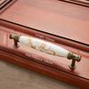 NAIERDI Antique Bronze Ceramic White Cabinet Handles Zinc Alloy Drawer knobs Wardrobe Door Handle European Furniture Hardware