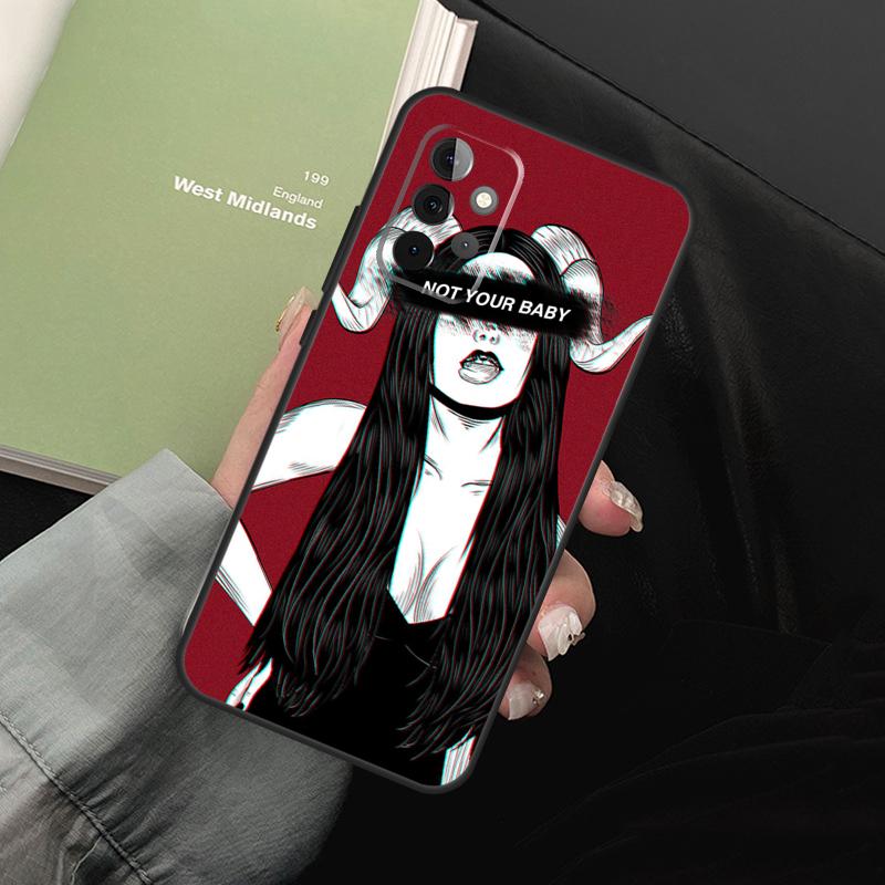 Esthetische Duivel Vrouw Slecht Meisje Voor Samsung Galaxy A55 A35 A53 A33 A13 A15 A36 A56 A26 A16 A22 A32 A52 A54 A34 A05 A06 Hoesje