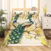 Peacock Duvet Cover Set Simple Peacock Feathers Pattern Queen Comforter Cover Girls Women 3 Piece Bedding Sets Bedroom Decor