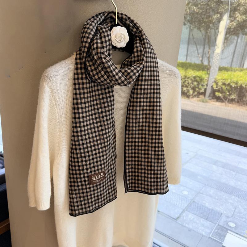Cotton and Linen Scarf Autumn and Winter New Fashion Headscarf Silk Scarf Long Scarf Thin Neck Protection Decorative Scarf Versatile Scarf Shawl