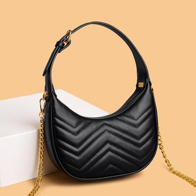 Cuir Première Couche Vachette Sac Bandoulière Messenger Femme Croissant Couture Voiture Mode Personnalité Tendance Cool