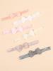 6Pcs/set Solid Bowknot Headband for Baby Girls Grograin Ribbon Headwear Elastic Hair Bands Infant Kids Hair Accessories