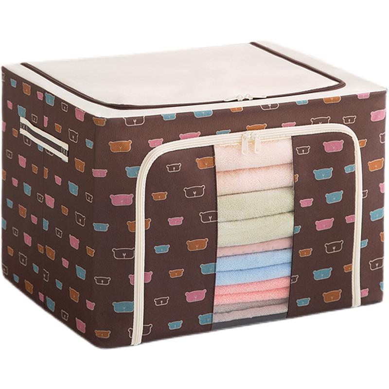 International Oxford Cloth Foldable Storage Box with Steel Frame - Ideal for Wardrobe, Toy Organizer, or Clothes Storage.