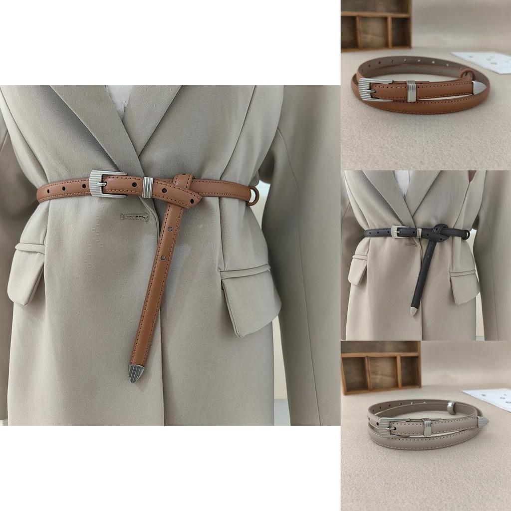 Slim Leather Waist Belt For Women With Alloy Buckle Designed For Jeans And Business Attire