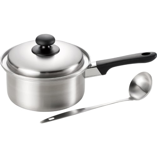 Wahei Freiz EM-8120 Saucepan, 18cm, with Ladle, Made in Japan, Tsubame-san, Induction Compatible