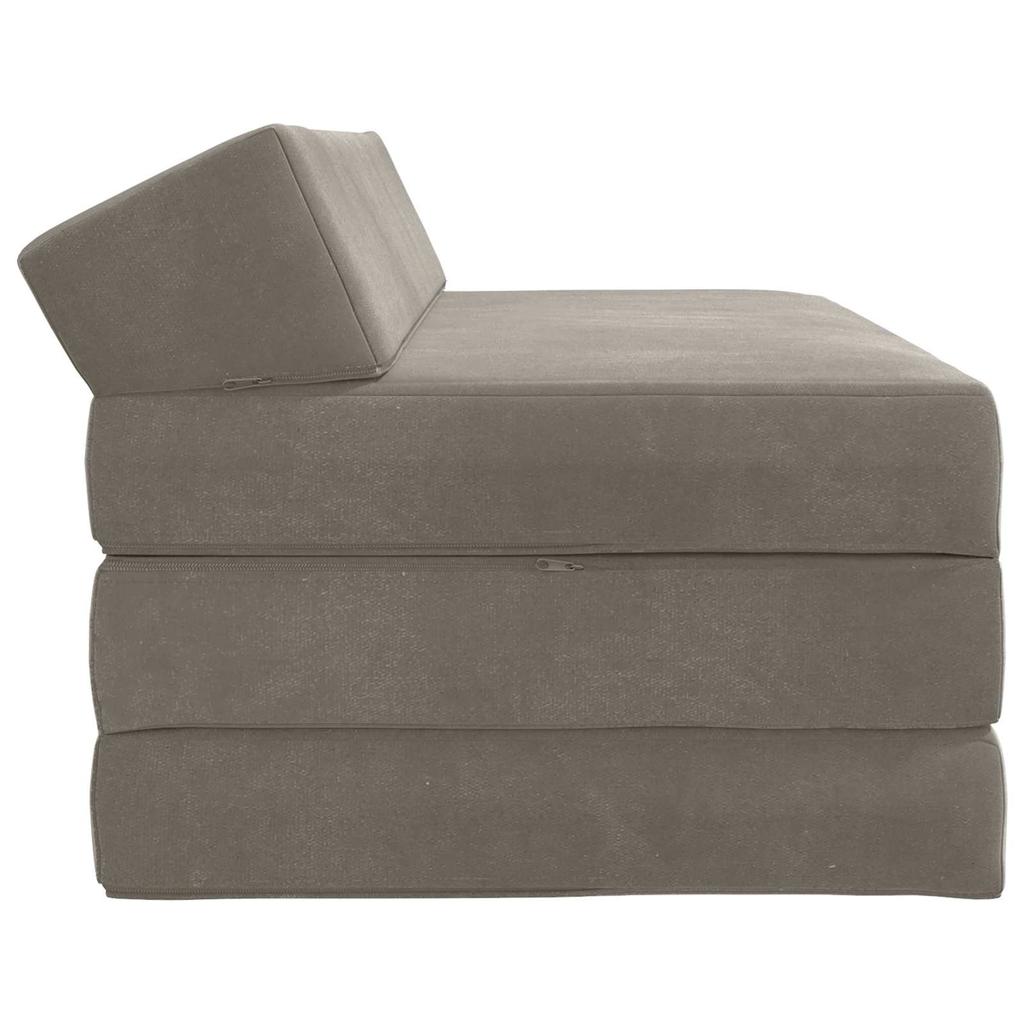 Folding Sofa Bed Light Grey 120 x 60 x 49 cm Fabric