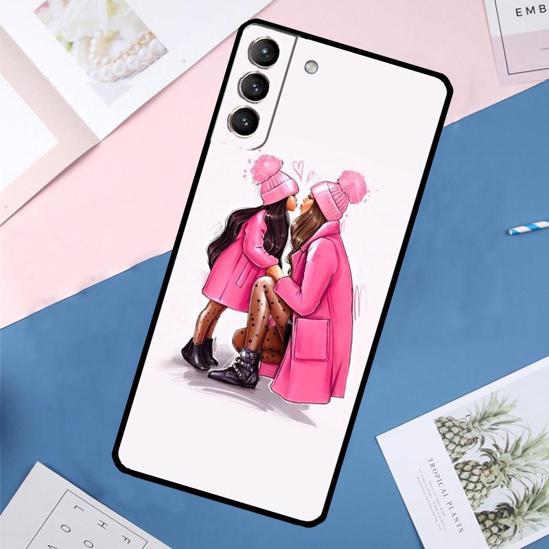 Baby Mama Tochter Mädchen Sohn Papa Hülle Für Samsung Galaxy S25 Ultra S24 S23 S22 S21 Ultra S9 S10 Plus S23 FE S25 FE Rückabdeckung