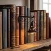 Bat Shaped Decorations Library Lantern, Mini Decorative Bookshelf Lamp, Spooky Pumpkin Ghost Hat Reading Nook Atmosphere Lights for Study LED