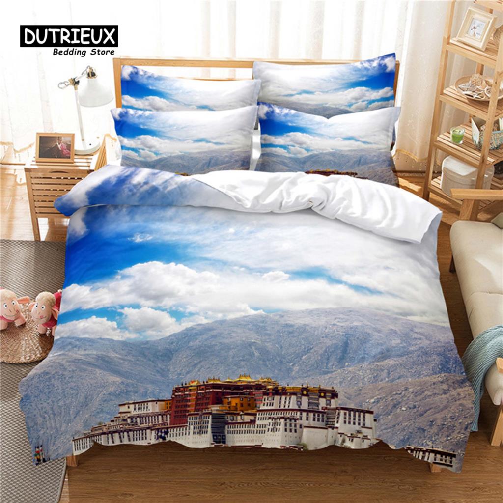 Great Wall Bedding Set, 3Pcs Duvet Cover Set, Soft Comfortable Breathable Duvet Cover, For Bedroom Guest Room Decor