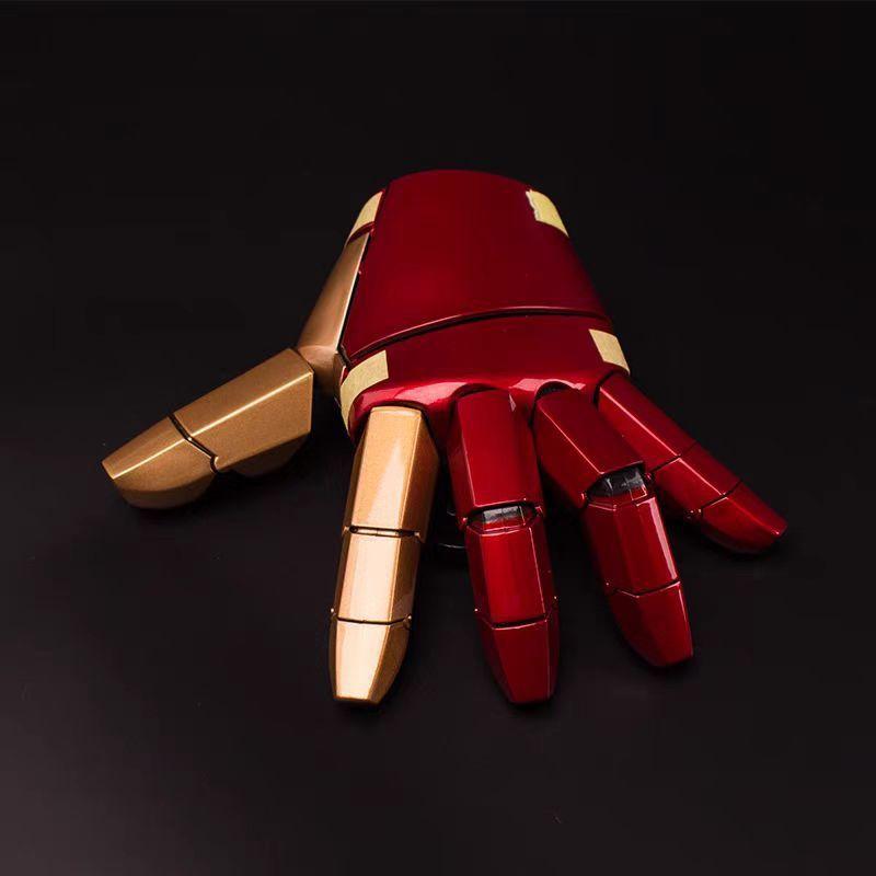 Left And Right Hands Iron Man Armor Wearable Arms Mk42 Gloves Cos Model Toys Led Lighting Decoration Prop Wearing Model Toy Gift