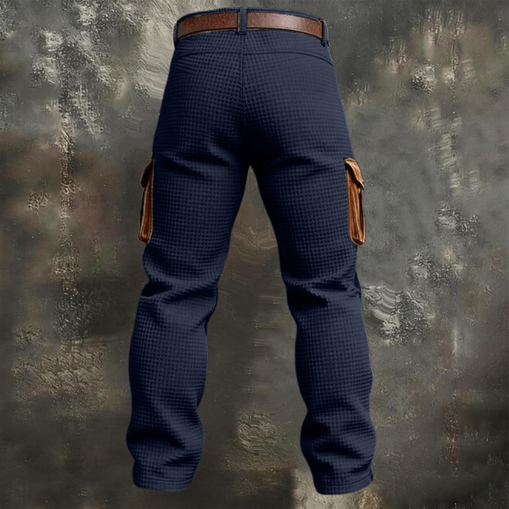 Men's Casual Retro Multi-pocket Cargo Pants And Men's Color-block Trousers