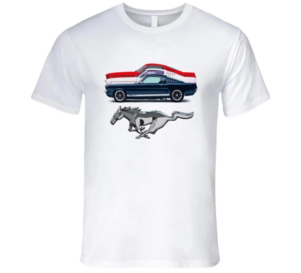 Mustang Fastback Red White Blue Ponycar Premium Gift 65 66 64 T Shirt L