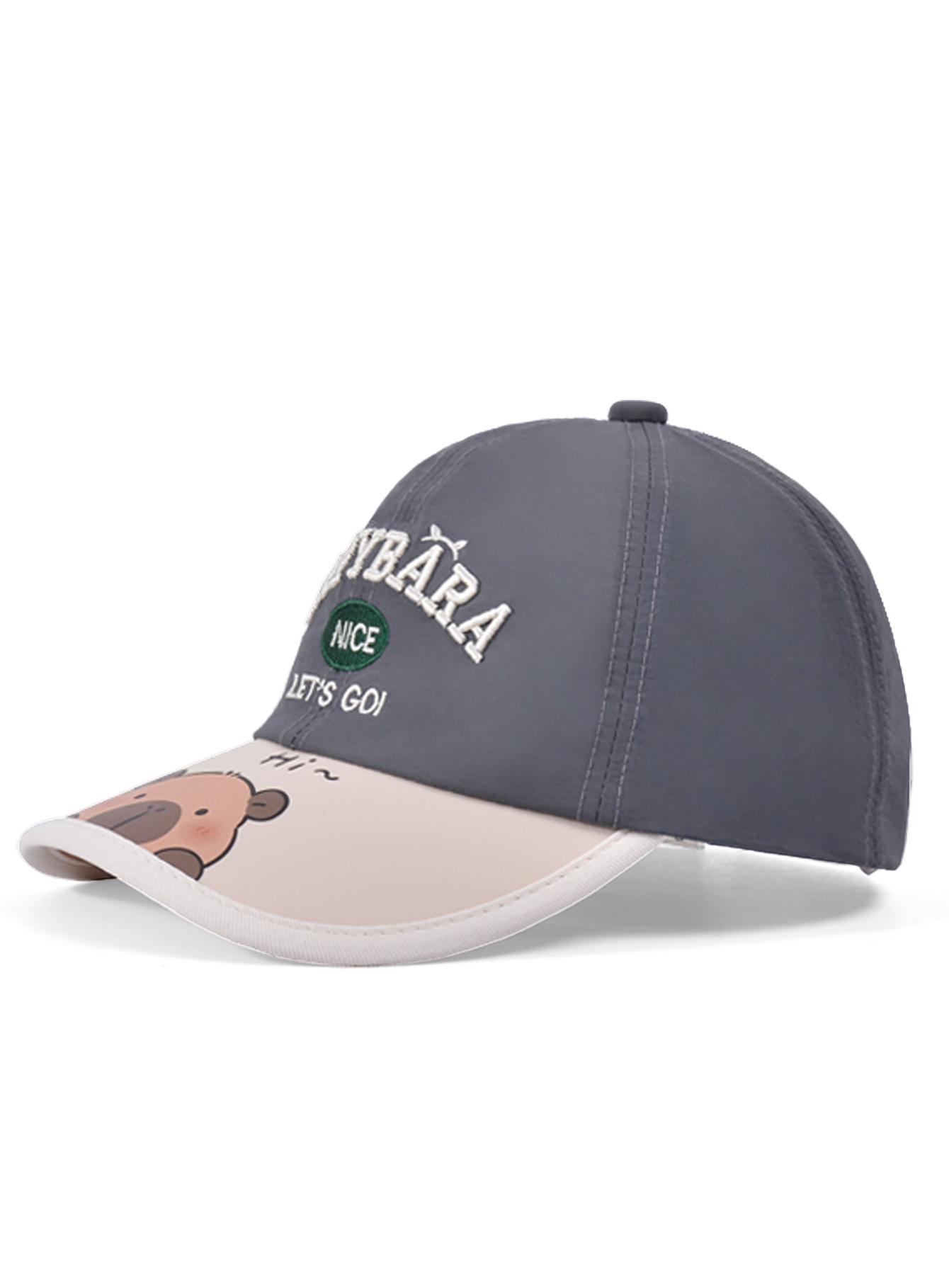 

1160Children s hat quick dry waterproof breathable visor cartoon cute cap spring summer outdoor sunscreen baseball cap One Size серый