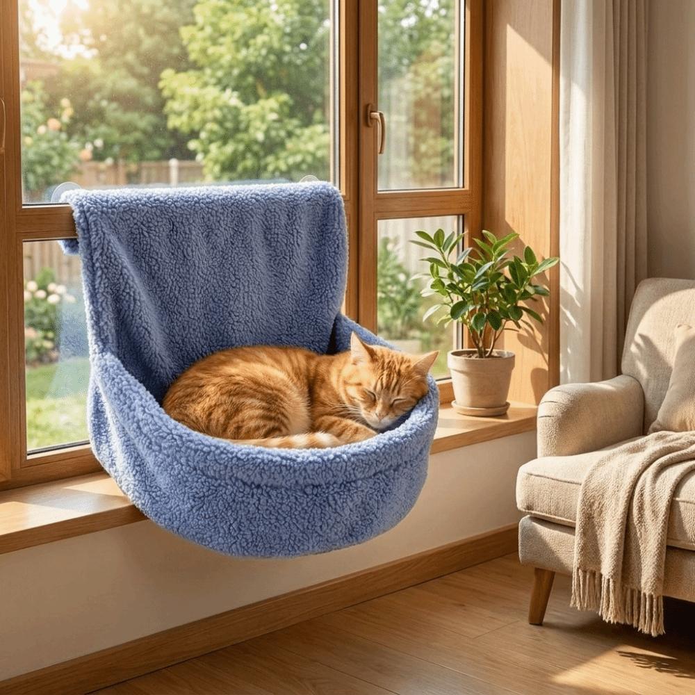 Iron Frame Radiator Cat Hammock Semicircle Cat Sleeping Bag Cozy Hanging Cat Bed  Multi-scene Use