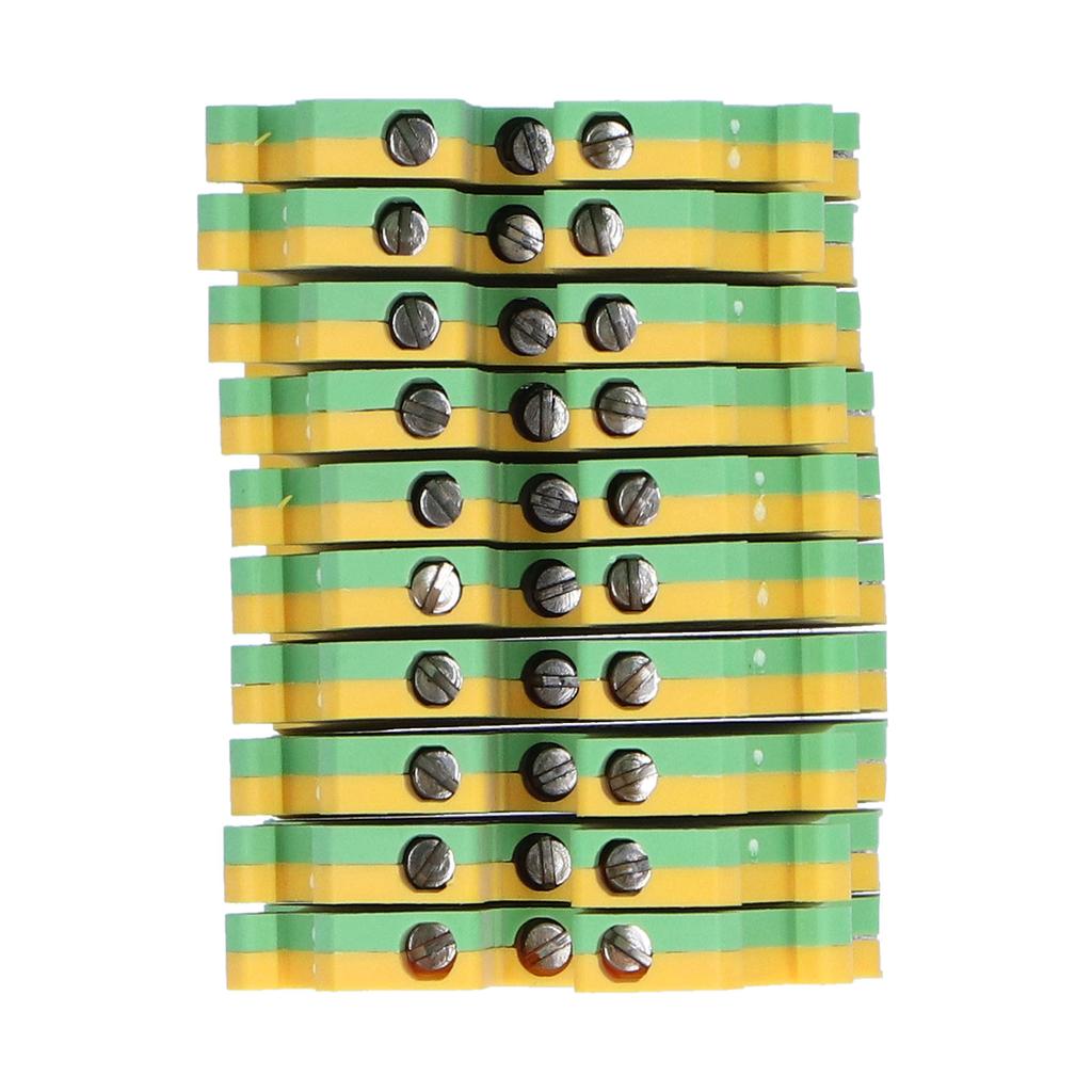 50Pcs Grounding Terminal Pure Copper DIN Rail Mounted Earth Terminal Block Yellow Green TYP USLKG‑3