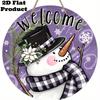 Woodlee 2D Flat Snowman Buffalo Plaid Christmas Door Hanger, Rustic Holiday Porch Sign, Farmhouse Winter Decor