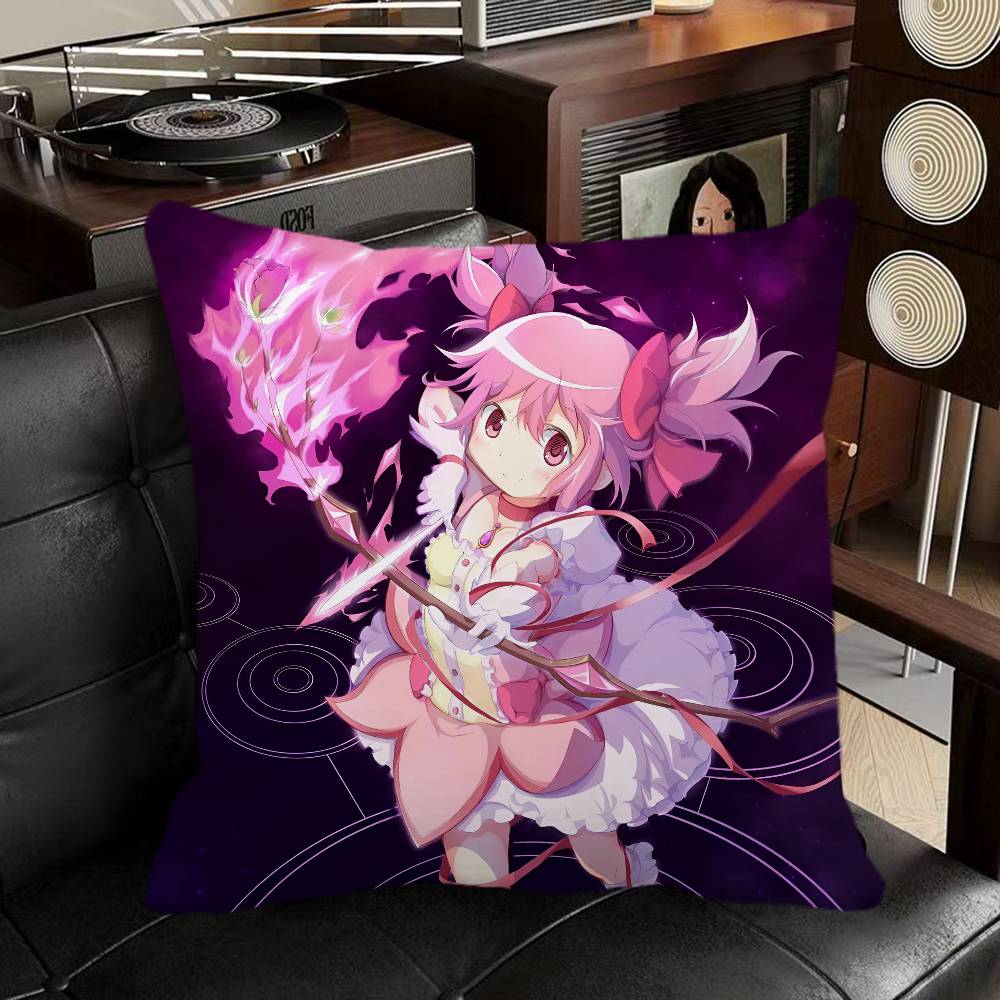 Kaname Madoka Mahou Shoujo Madoka Magica Anime Pillow Case Square Pillow Bedroom Sofa Leisure Comfort Cushion Home Decoration