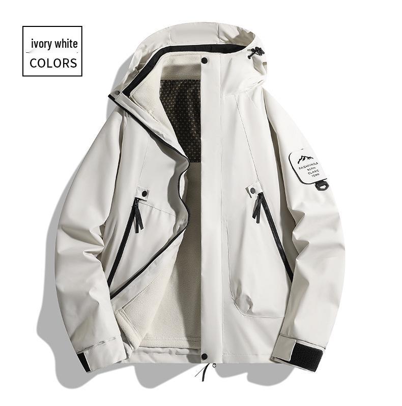 Unisex 3-in-1 Outdoor Jacket: Windproof, Waterproof, Detachable Fleece Liner – Ideal for Autumn/Winter Mountaineering.