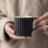Ceramic Mug Handmade Line Pattern Cup Household Tea Drinking Cup Activity Cup Practical Gift Cup