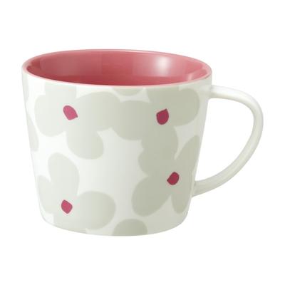 Wpc. Patterns Kukka Off Mug [Large Size] Large Capacity 400ml Women's Cup Soup Cup Microwave and Dishwasher Safe Nordic Floral Print Kitchen