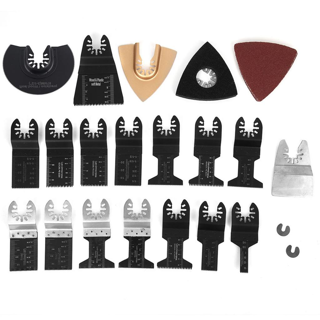 26 de lame de ferăstrău oscilant universale, oțel cu conținut ridicat de carbon, tăiere și lustruire, unealtă multifuncțională pentru lemn