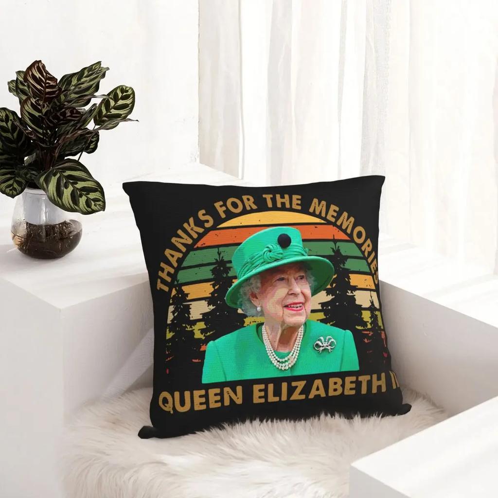 Thanks For The Memories Queen Elizabeth II Pillowcase Printing Cushion Cover Decoration Throw Pillow Case Cover Seater Wholesale
