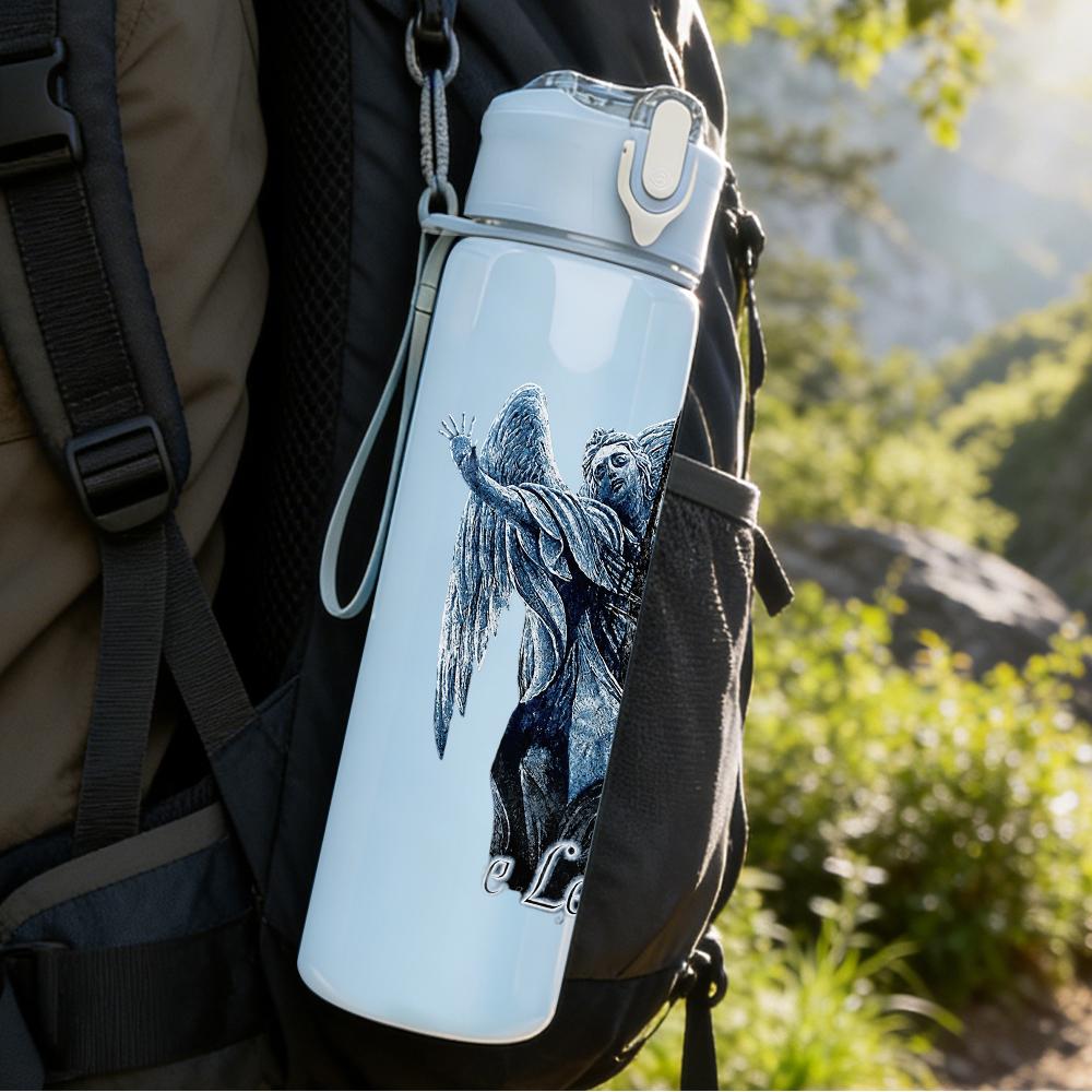 1PC Blue Demon Fantasy Dark Grunge Print 750ml Portable Sports Water Bottle Leakproof Gym Outdoor Travel Drink Cup