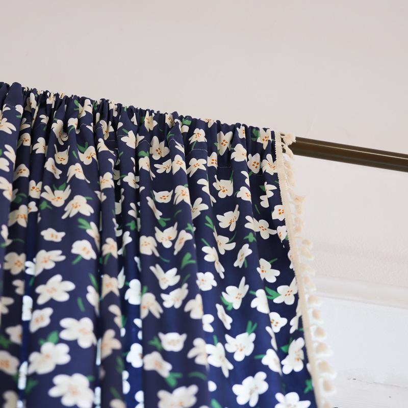 Curtain Finished Printing Pastoral Small Fresh Floral Children'S Room Decoration Small Window Short Curtain