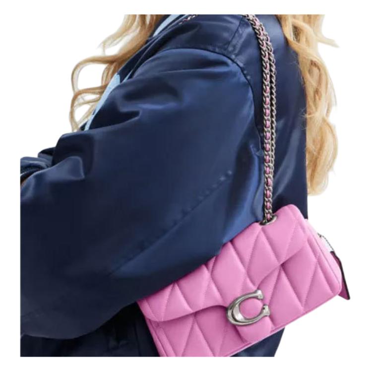 Coach Tabby 20 Logo Lettering Napa Leather Shoulder Bag Small Women shoulder bag Pink CP149-LHDB8