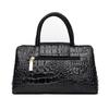 Crocodile Pattern Women's Shoulder Tote - European & American Retro Fashion with Zipper, Large Capacity
