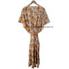 Women Cotton Yellow Summer Sleepwear Beach Cover Mashroom Print Caftan Dress CKFTN-SCRN-FULL-BUYIT-183