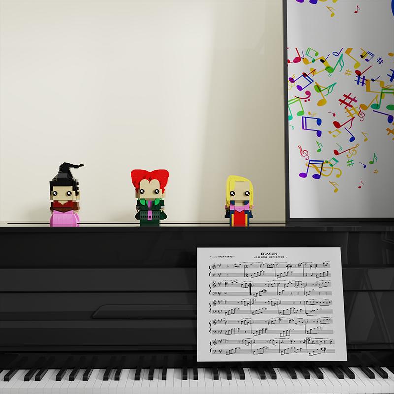 Buildmoc BrickHeadzs Hocus Pocused Action Figures Winifred Mary Sarah Building Blocks Movie Witch Three Sisters Bricks Toys Gift