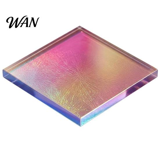 Jewelry Making Acrylic Accents Mini Iridescent Squares, Translucent Rainbow Pieces, 2cm 3cm Holographic High Transparency Squares Tiles for