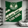 Name Custom Milwaukee Bucks Logo Wall Tapestry Aesthetic Wall Hanging Printed Fabric Blanket Decorative Tapestries for Bedroom Living Room Home Decor