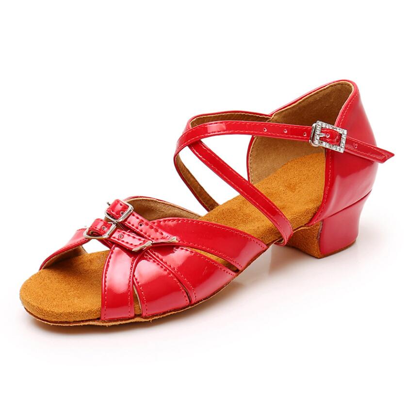 Children Dance Shoes for Girls Women Ballroom Latin shoes Ladies Modern Tango Dancing Performance Shoes Salsa Sandals 3.5CM Heel