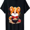Otaku Anime Red Panda Eat Ramen Noodles Cherry Blossom T-Shirt(1)