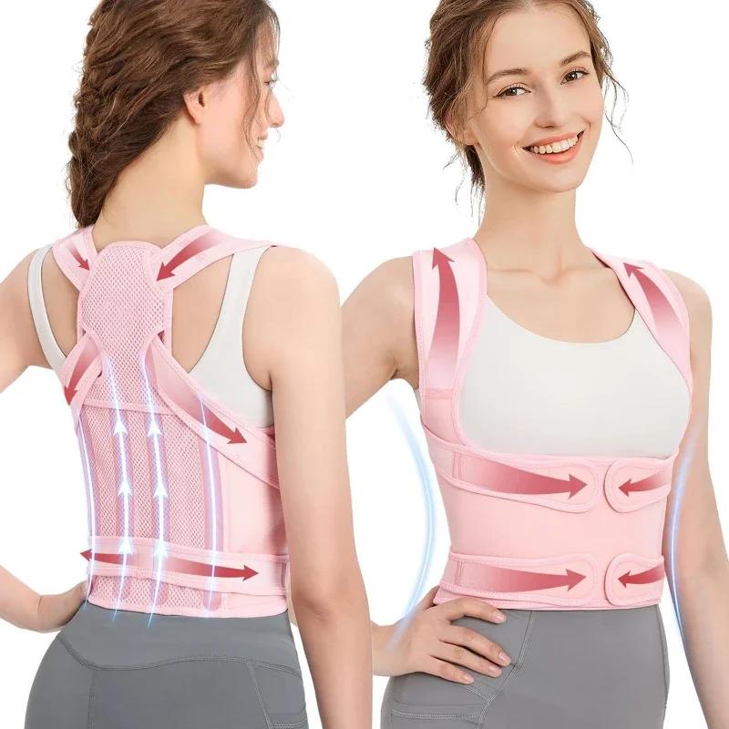 Back Brace & Posture Corrector for Women, Adjustable Back Straightener Posture Corrector Scoliosis Hunchback Correction Support