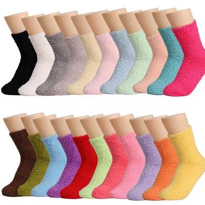 Women's Thick Plush Coral Velvet Floor Socks - Winter Solid Color