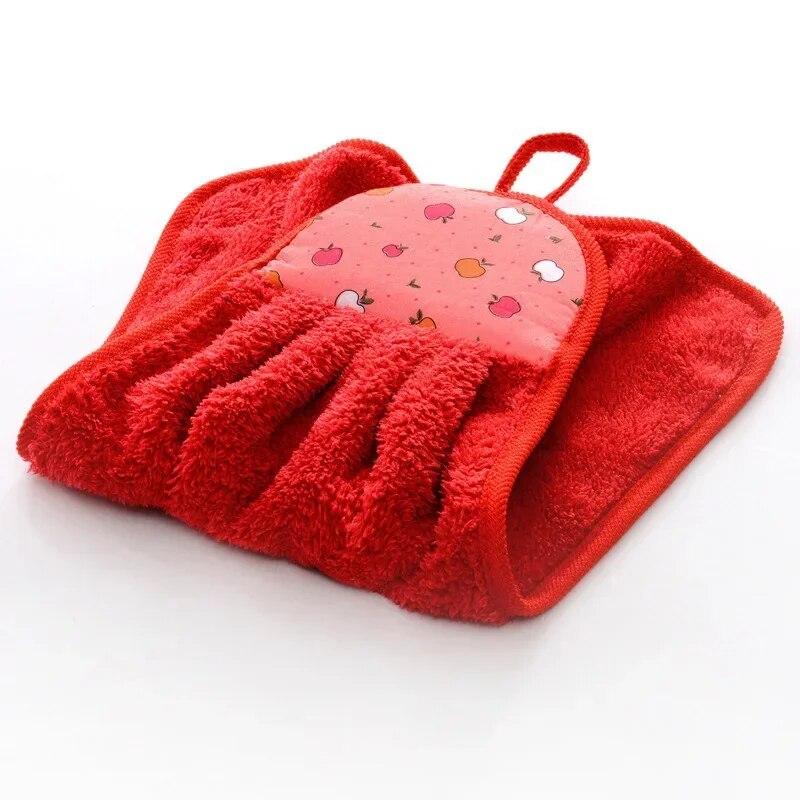 NEW  Coral Velvet Bathroom Supplies Soft Hanging Hand Towel Thickened Absorbent Cloth Dishcloths Hanging Cleaning Towel