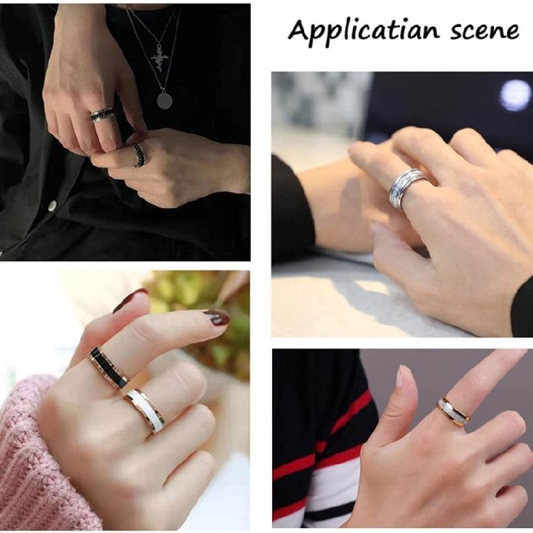 Set of 6 Grooved Finger Rings Fashionable Empty Rings DIY Rings Material