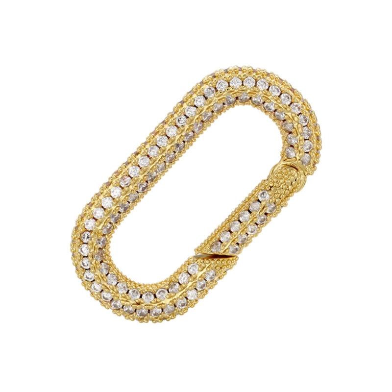 Cubic Zirconia Clasp Hook for Handmade Necklace Jewelry Making Supplies Gold/Silver Plated Brass Geometric Connector