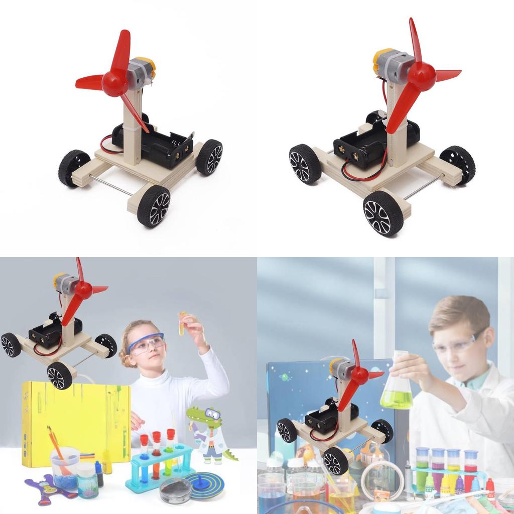 Science Diy Air-powered Car Educational Wood Model For Stem Education