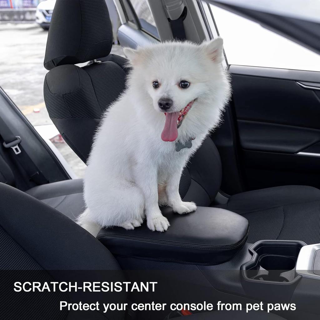 JDMCAR Center Console Armrest Cover For 2025 Toyota RAV4 Accessories 2024      Leather Middle Console Lid Cover Pad Protector Elbow Arm Rest Covering