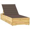 Day and Night - Day and Night Lounger with Taupe Gray Impregnated Pine Wood Cushion