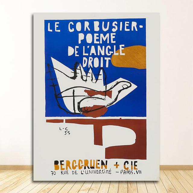 Artă de perete modernă de secol Pictură pe pânză Decor expoziție Le Corbusier Poster 1954 Muzeul de Artă Franceză Imprimare Cubism Stil mijloc