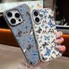 Leather Soft TPU Case For iPhone 16 16e 15 Pro Max 14 13 12 11 Small Butterfly Printed Shockproof Soft Silicone Phone Cover