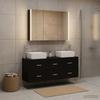 Bathroom Furniture Set 4 pcs Black Oak Engineered Wood and Glass