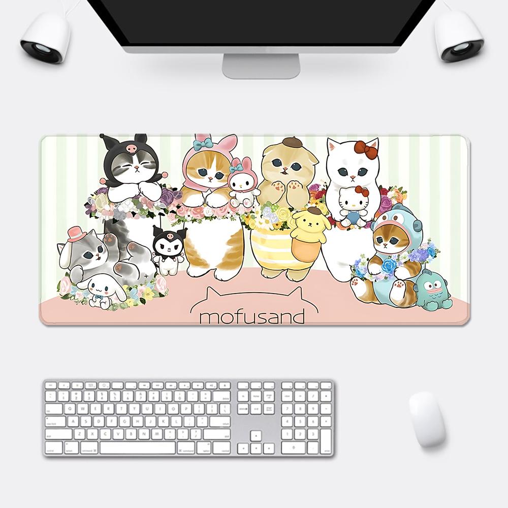 Cute Anime Mofusands Mousepad HD Printing Computer Gamers Locking Edge Nonslip Mouse Pad XXLxcm Keyboard PC Desk Pad