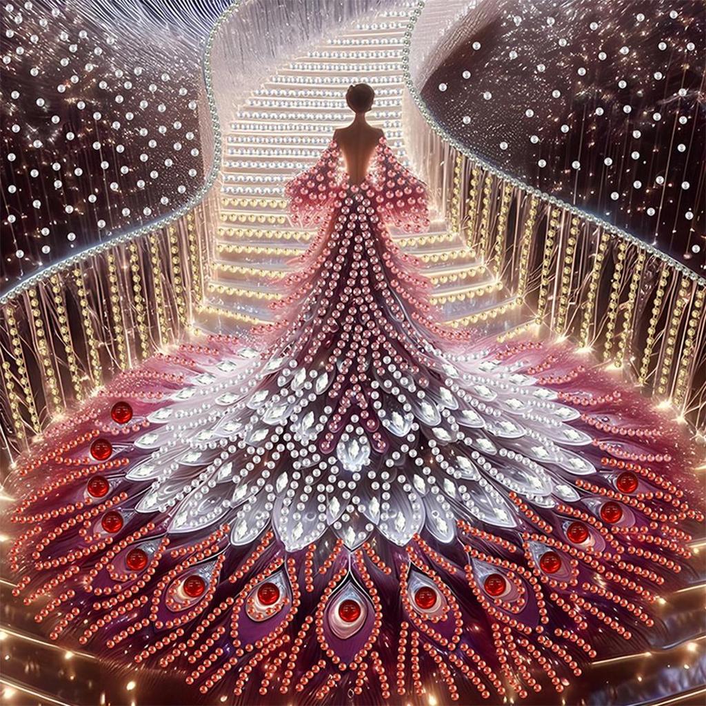 5D DIY Częściowy Specjalny Kształt Wiertła Diamentowy Zestaw Malarski Dziewczyna Dekoracja 30x30cm