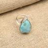 Wonderful Larimar Gemstone Handmade 925 Sterling Silver Ring  Jewelry